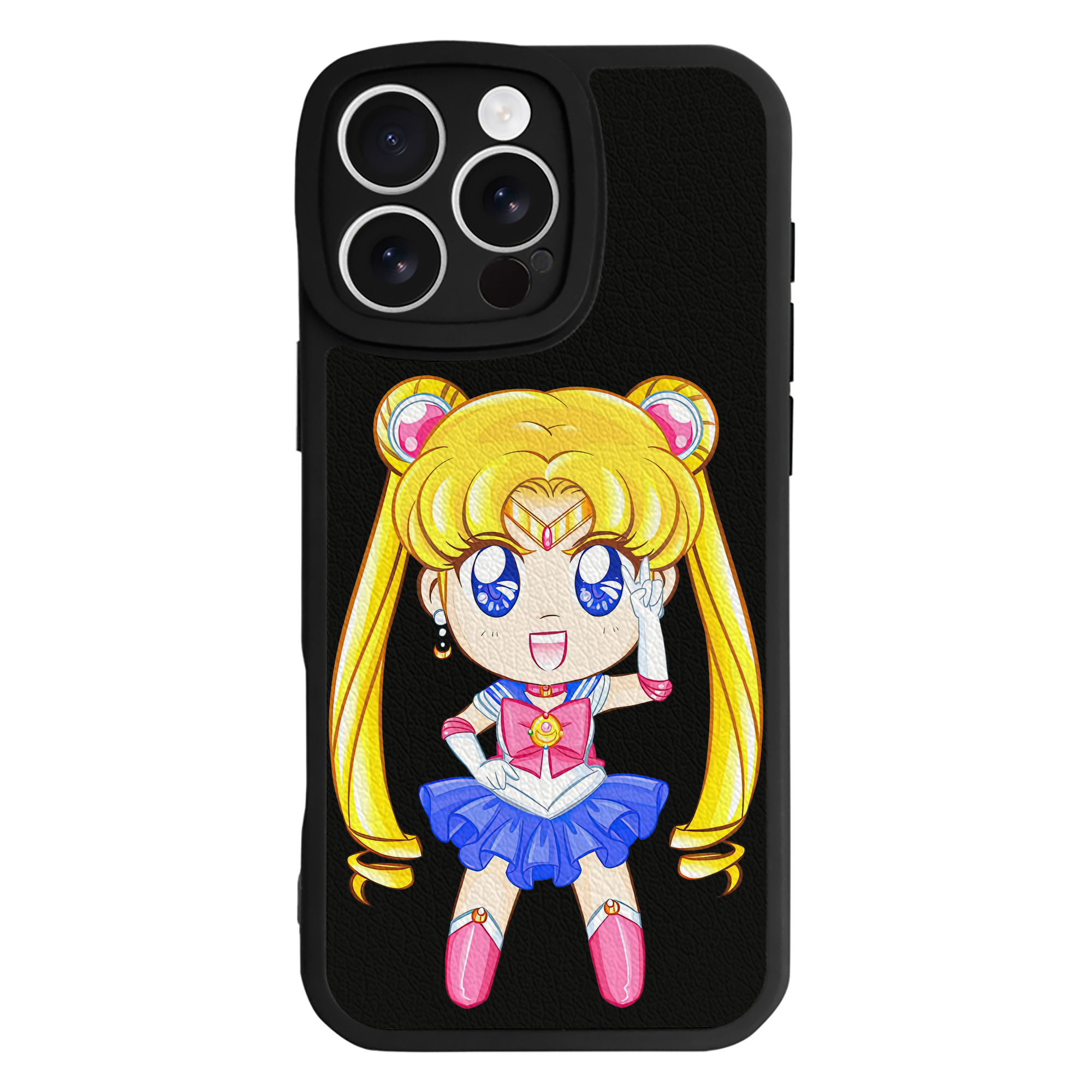 （画像用） 美少女戦士セーラームーン 月野 うさぎ つきの うさぎ Sailor Moon Tsukino Usagi 【iPhone 16シリーズ対応】シリコンスマホケース（レザー調） 材質：シリコン